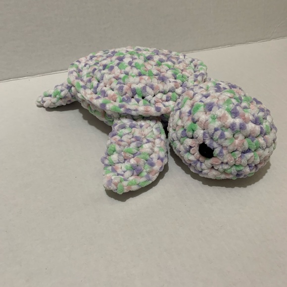 Sea Turtle Soft Stuffed Plushie Handmade Crochet Sea Turtle - Picture 2 of 13